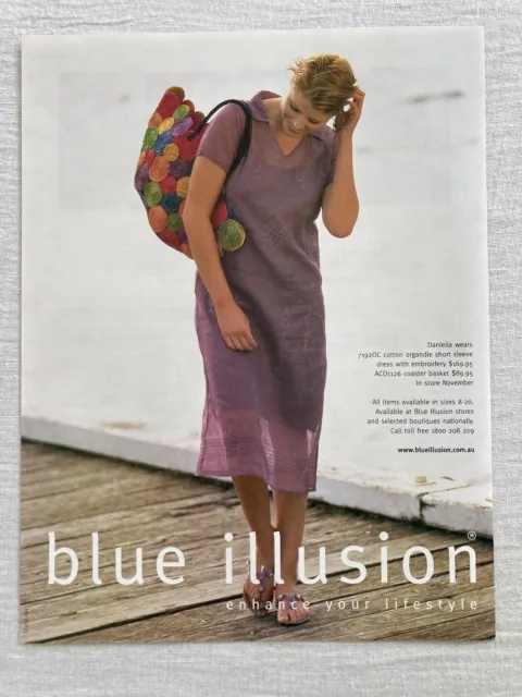 2004 Blue Illusion Footwear Print Ad 1 D/S Page Long Legs Ankles High Heel Shoes
