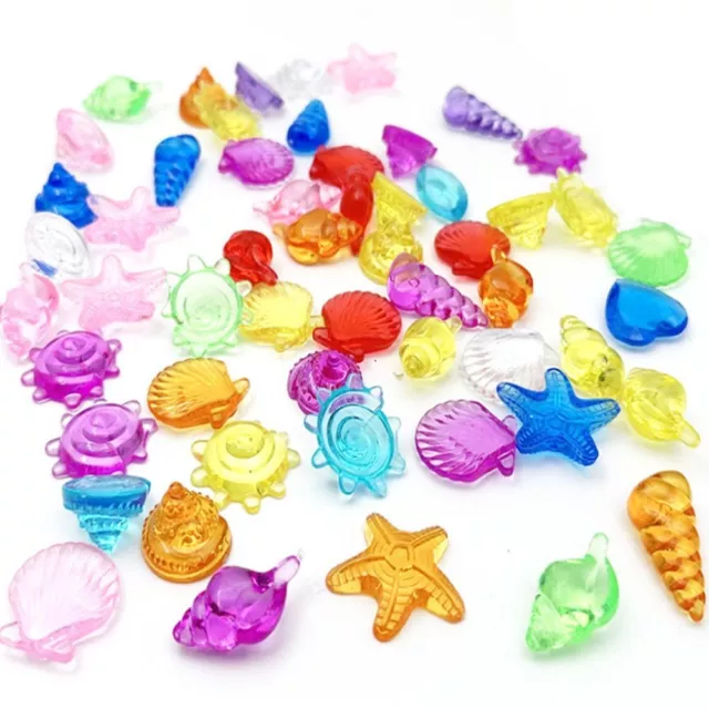 110Pcs 6 Styles Seashells Acrylic Seashells Conch Starfish  Home Decoration