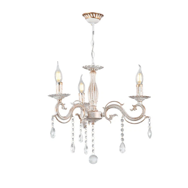 Candle Waterfall Traditional Retro Vintage 3 Arm Chandelier Ceiling Light Crysta