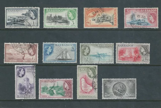 Barbados 1953-57 QEII Dauermarken Set (Scott 235-247 Kurz 236) VF Gebraucht L2