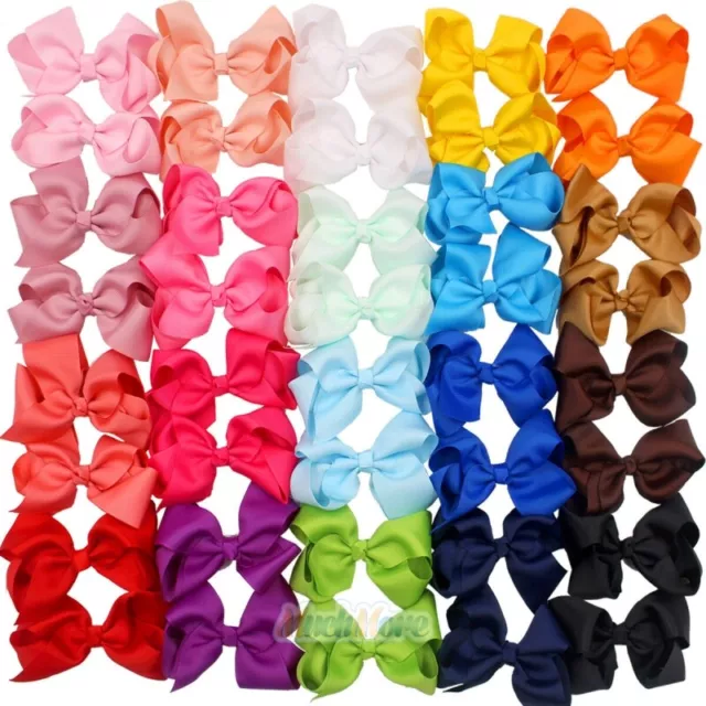 40 Pcs in Pairs 3.5" Boutique Hair Bows Alligator Clips For Girls Toddlers Kids