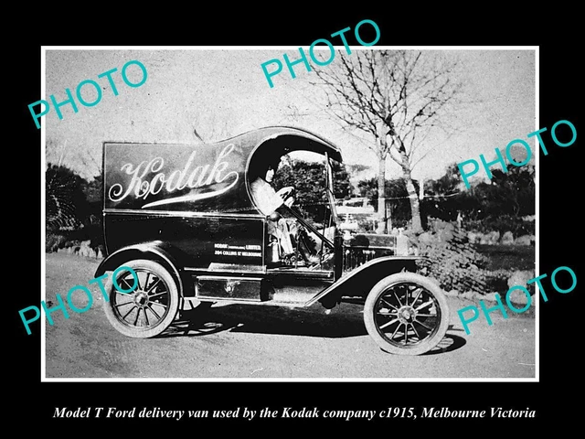 OLD LARGE HISTORIC PHOTO OF THE MODEL T FORD KODAK PHOTOS DELIVERY TRUCK c1915