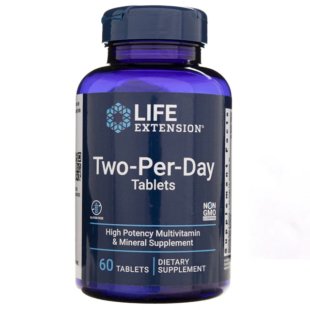 LIFE EXTENSION TWO-PER-DAY Tablets (Multivitamin) - 60 tablets £17.55 ...