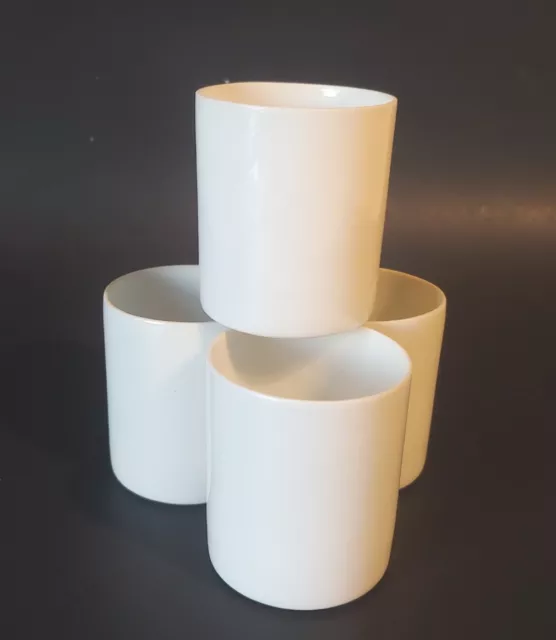 Vtg Cups Rice Grain Asian Set of 4 White Porcelain Serveware Coffee Tea Saki
