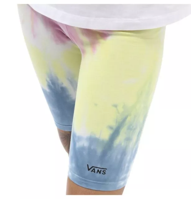 Vans Bike Shorts Women's Tie Dye Biker Tights Stretch Elastic Waist Size S Small