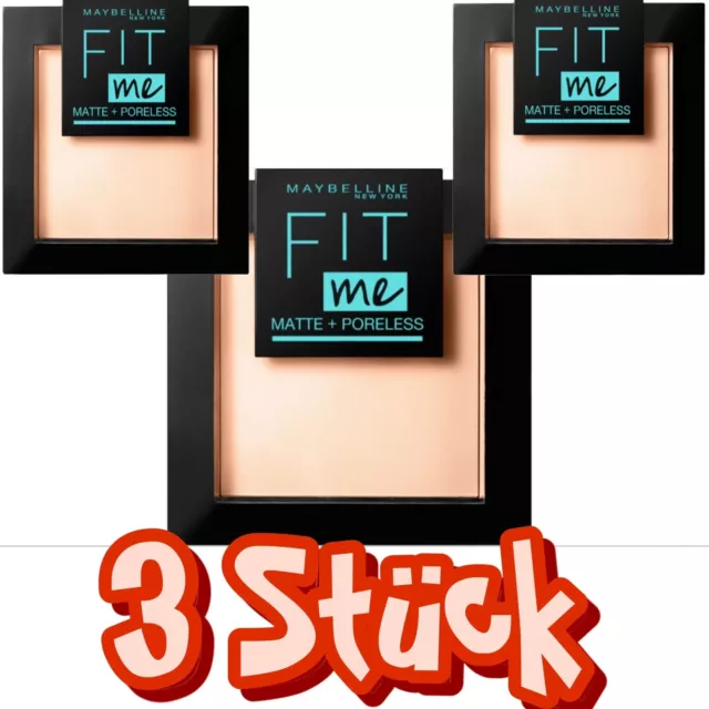 3 X Maybelline Fit Me Matte Poreless Pwder 120 Classic Ivory 9 g