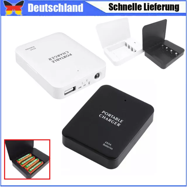 Tragbare USB 4AA Batterie Notfall Ladegerät Power Bank Fälle für Handy