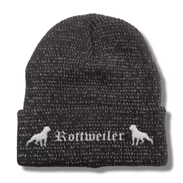 Bad Rottweiler reflektierende Mütze Stickerei Hund Winter Strickmütze reflex Bea