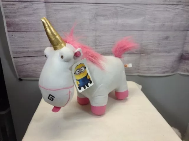 Despicable Me Plush Unicorn White/Pink "It's So Fluffy" Made by Minions