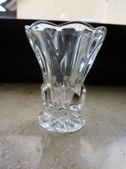 Miniatur-Glasvasen Bleikristall Blumenvasen 8cm Schliff antik