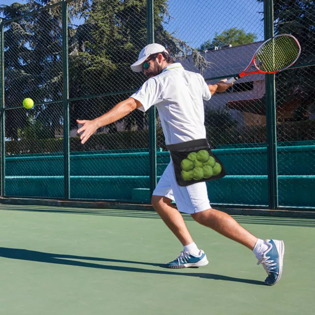 Tennis Ball Holder Adjustable Tennis Ball Waist Bag Sweatproof Oxford≧
