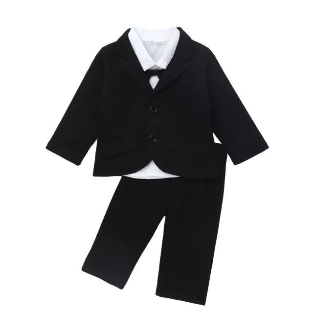 Baby Infant Boys Kids Gentleman Outfits Shirt Blazer Blazer Coat Pants Romper