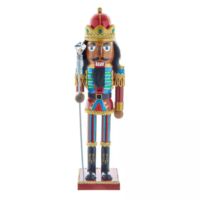 African American Wooden Nutcracker King 15"