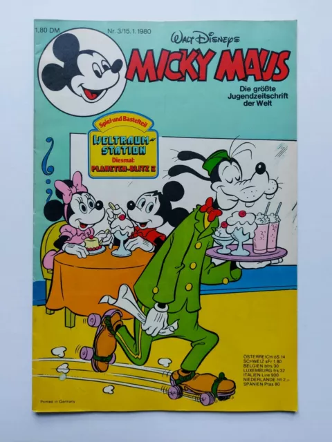 Ehapa - Micky Maus Nr. 3 / 15.01.1980 - Top Zustand / Z1-2 (mit Beilage)