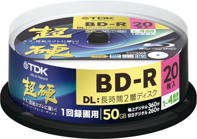 TDK Blu-ray Disc 20 Spindel - 50GB 4X BD-R DL - 2010 druckbare Version BOOST