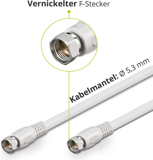 Kober. SAT Anschlusskabel - Quick-F-Stecker Gerade - Quick-F