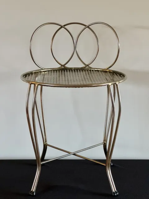Vintage MCM Gold Vanity Boudoir Chair - Hollywood Regency