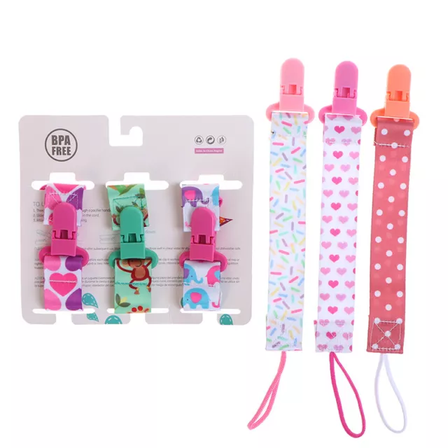 3Pcs/Set Baby Pacifier Clips Pacifier Chain Dummy Clip Nipple Holder For Nip-EL