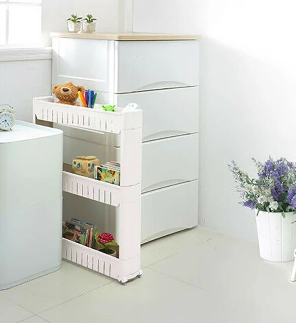 Organizer Da Bagno A 3 Livelli Con Due Cassetti - Scaffale Portatutto In Plastica Per Cosmetici, Asciugamani E Prodotti Per La Cura Della Casa - 2