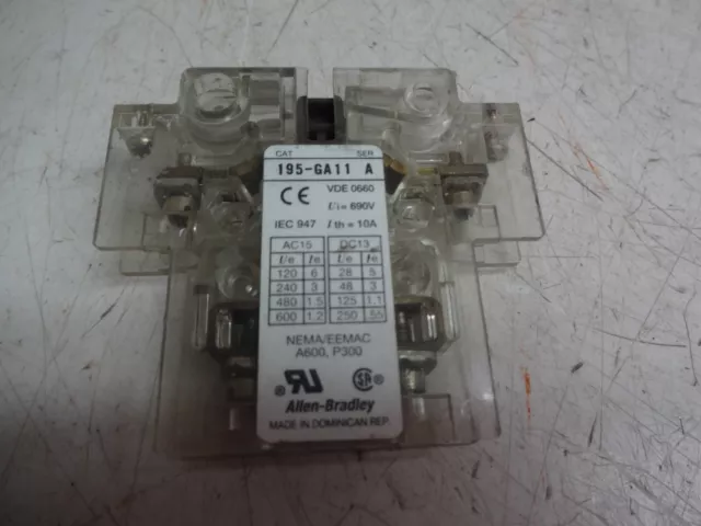 Allen Bradley 195-ga11 Contact Block