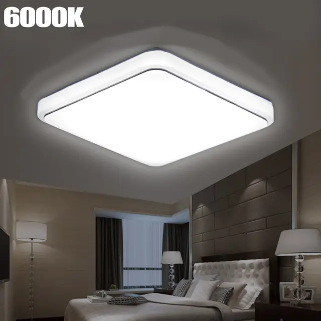 Modern Led Ceiling Light Square Panel Down Lights Bathroom Kitchen Bedroom Lamp