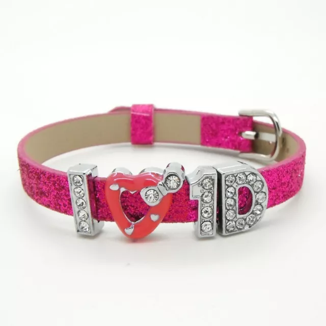 One Direction I Love 1D Bracelet / Wristband with Free Gift Bag Choose In