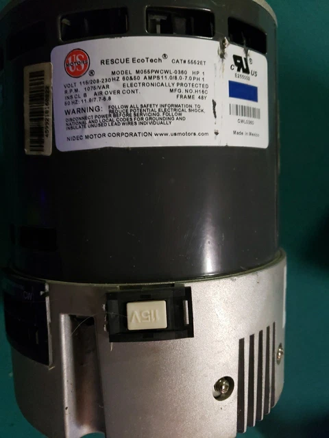 US Motors K55HXJZH-2375 3/4-1/5 HP 115V RESCUE Blower Motor