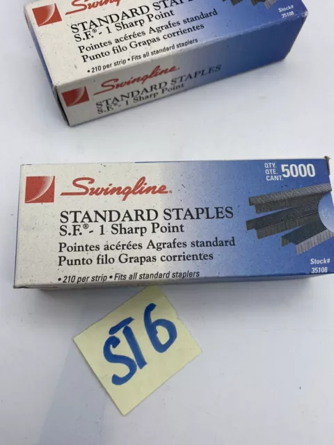 3 Boxes Swingline Standard Staples S.F.1 Sharp Point 5000 Count 210 Per Strip 2