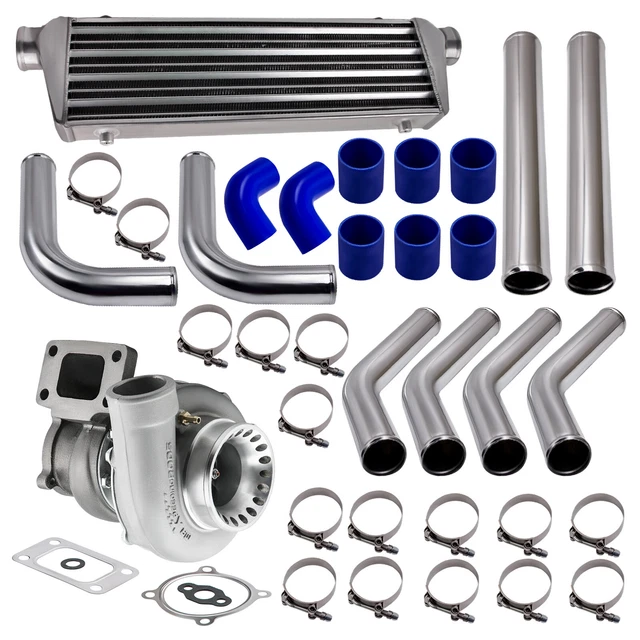 GT35 GT3582 T3 AR.70 /63 Turbo Charger Kit 600+hp + Intercooler + Piping GT35 GT3582 T3 AR.70 /63 Turbo Charger Kit 600+hp + Intercooler + Piping