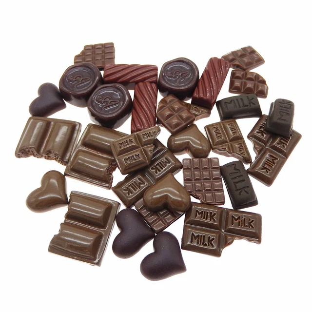 Packung (x30) Harz Schokolade Cabochons Handwerk gemischt zum Selbermachen Schmuck Schleim Charms 2