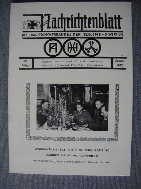 NACHRICHTENBLATT DES TRADITIONSVERBANDES der 126. InfanterieDivision 6