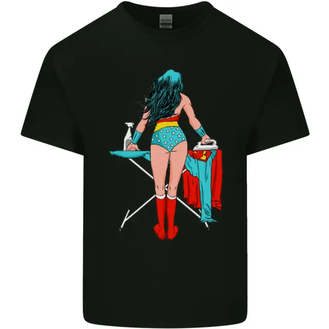 Ironing Superhero Funny Mens Cotton T-Shirt Tee Top