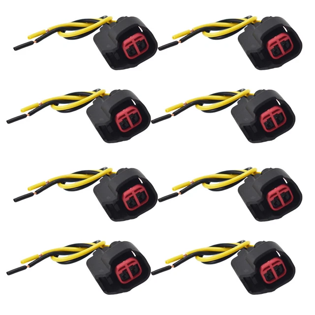 8Pcs Fuel Injector Connector Pigtail Wire Fit For Dodge LS2 LS3 Ford EV6 EV14