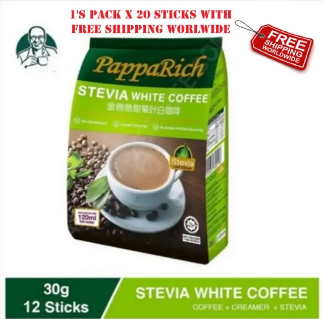 30GX12 BASTONCINI CAFFÈ Bianco Stevia Papparich Deliziosa Sostituto EUR  35,30 - PicClick IT