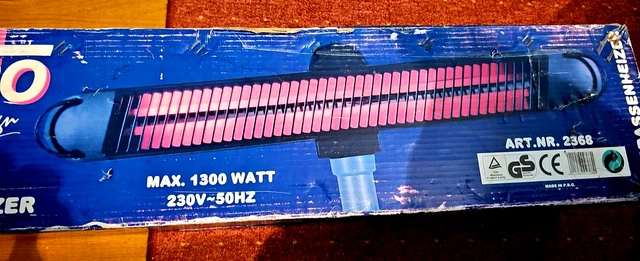 TEPRO Heizstrahler Nr. 2368 1300 Watt Terrassenheizer Standheizer 2 Stufen