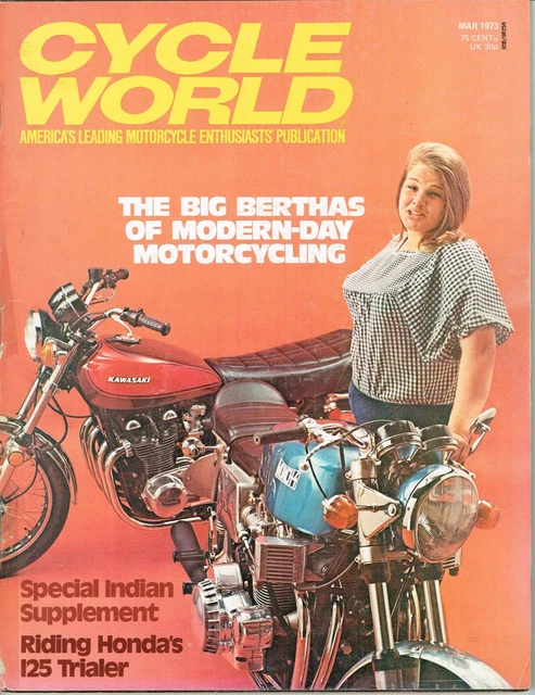 March 1973 Cycle World motorcycle magazine Kawasaki Z1 Honda TL125 Munch