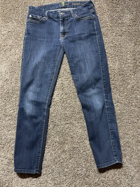 7 For All Mankind Kimmie Crop Jeans Blue Dark Wash Women’s Size 28 (W29xL25)