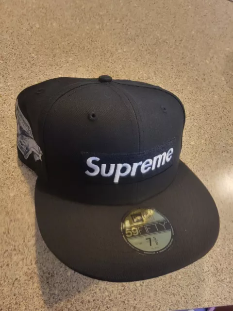 SUPREME MONEY BOX Logo New Era Fitted Cap Hat Black Undisputed 