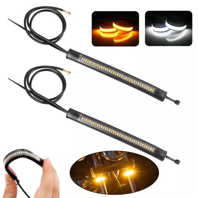 For Motorcycle Signal Turn Fork / Daytime Switchback Dual-color LED Light Strips