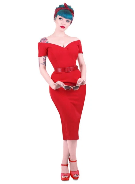 open lace back dress 1950s Inspired Glam Pencil Pinup Dress in Pink with Black Polka Dots