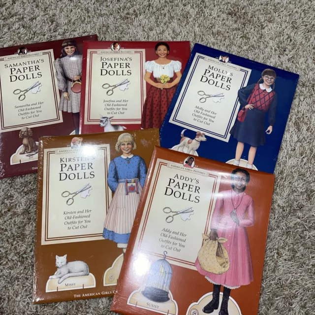 Sealed American Girls Paper Dolls Addy Molly Kirsten Josefina Samantha And Pets
