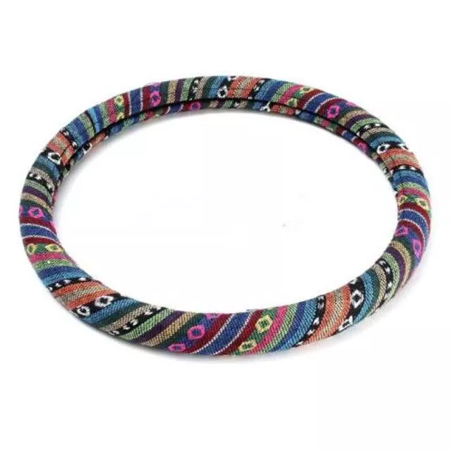 Linen Car Steering Wheel Cover Natural Fiber Anti-slip Protector Accessories