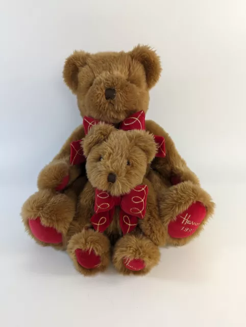 Harrods Annual Teddy Bear 1997 Christmas Red Velvet Bow Tie - 33cm & 22cm