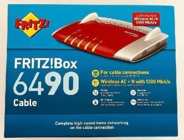 AVM FRITZBox 6490 Cable (Rot) Homebox / Kabelanschluss / NEU