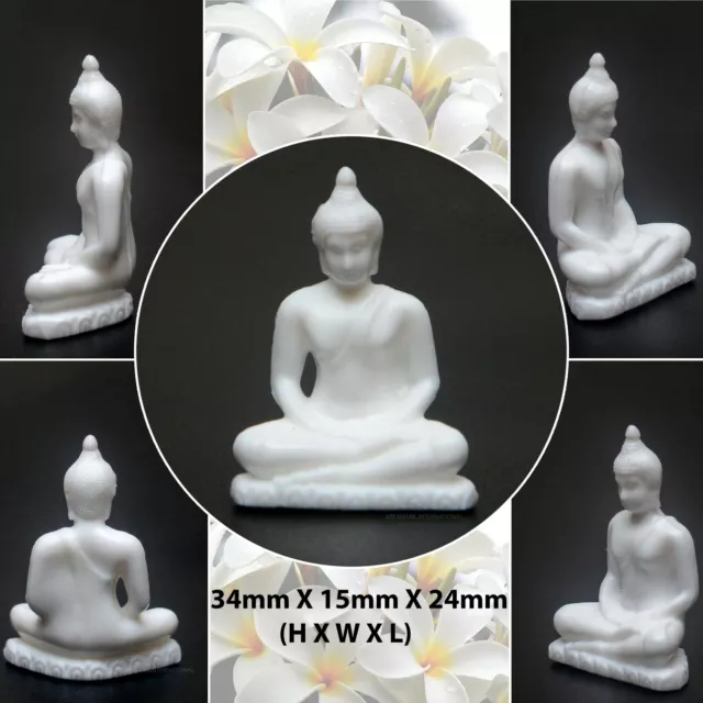 Cute Mini White Buddha Statue Concentration Style Figurine Car Dashboard Decor