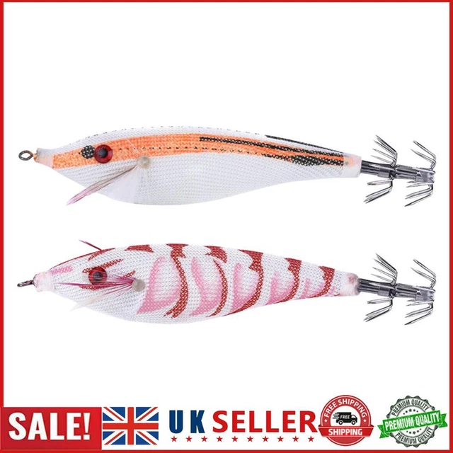 9g Luminous Squid Jigs Artificial Wood Shrimps Cuttlefish for Sea Fishing Hooks