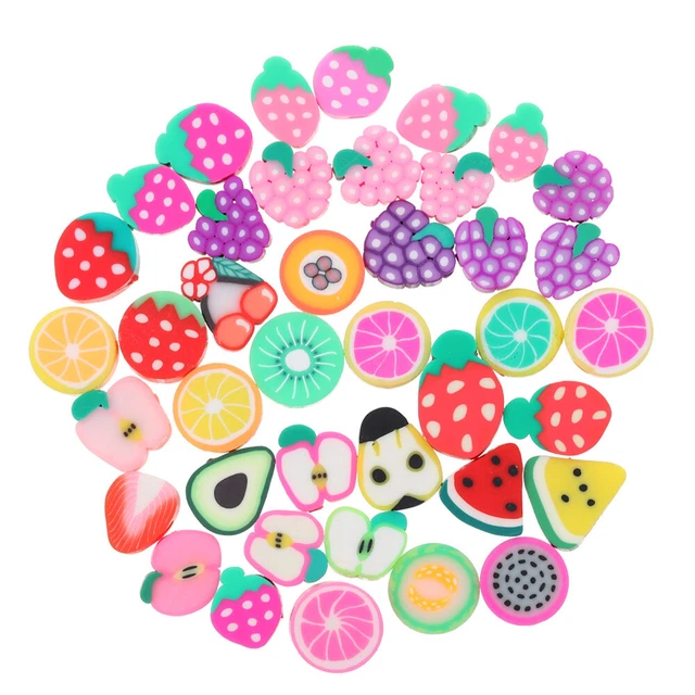 100 Pcs Fruit Heishi Beads Soft Clay Loose Beads Bohemian Bracelets Spacer Beads