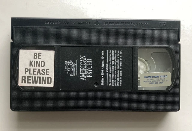AMERICAN PSYCHO VHS 2000 Christian Bale Mary Harron Y2K Cult Horror ...
