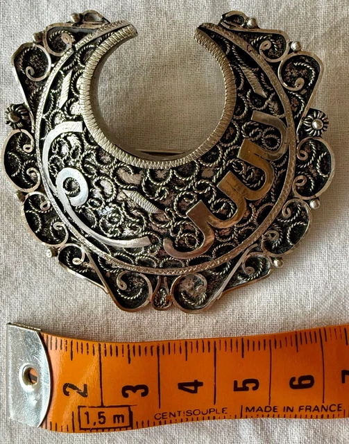 Ancienne broche filigrane ethnique berbère kabyle argent