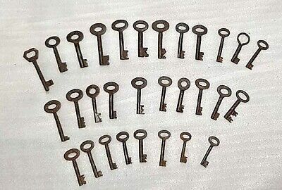 Old Vintage Set Of 30 Small Handmade Iron Keys Collection For Home Decor.